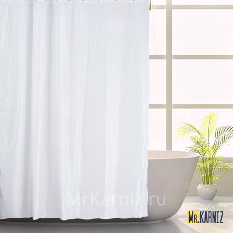 Штора для ванной Двухслойная Органза белая
